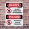 Signmission Do Not Enter Test In Progress Bilingual Danger Sign, Plastic, 7in W x 10in L, 2PK OS-2PACK-DS-P-710-VS-1149 - alternate 7
